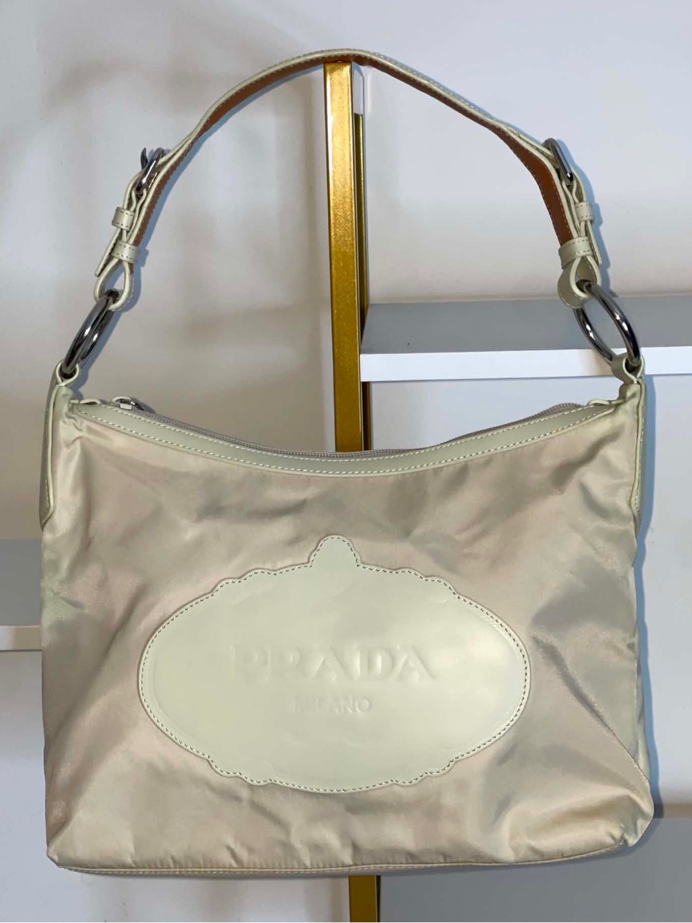 Prada Y2K Cream Shoulder Bag